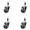 Service Caster 3'' SS Gray Poly Wheel Swivel 7/8'' Expanding Stem Caster Set, 4PK SCC-SSEX20S314-PPUB-78-4 - alternate 1